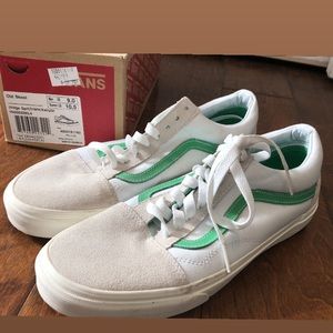 Brand new green and white Vans